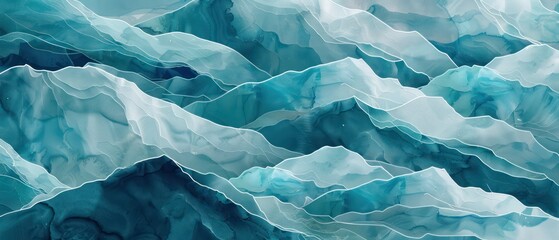 Obraz premium blue mountains abstract digital seamless pattern nostalgic landscapes