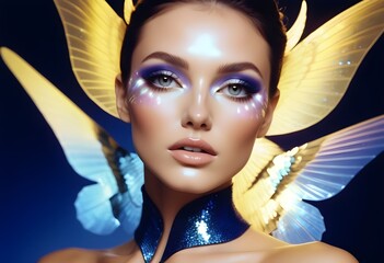 Fahion woman face mask beauty Hummingbird,iridescent