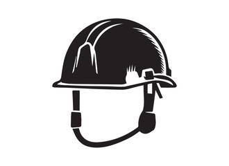 Fototapeta premium the most popular variety of safety helmets in the world, vector image in black