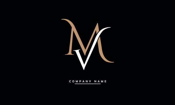 VM, MV, V, M Abstract Letters Logo Monogram