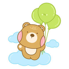 Fototapeta premium teddy bear with balloon 