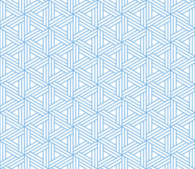 Abstract geometric pattern. A seamless vector background. White and blue ornament. Graphic modern pattern. Simple lattice graphic design