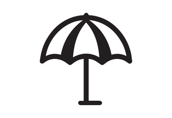 Minimal umbrella icon vector silhouette, white background © Faysal Design House