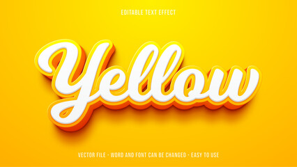 Yellow editable text effect 3d style