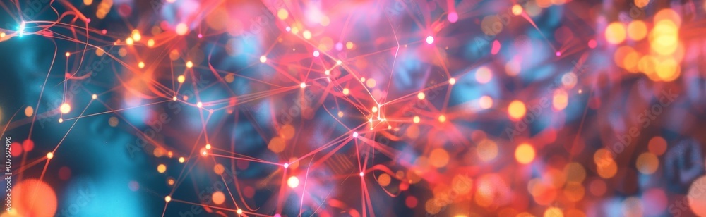 Poster Abstract background of colorful bokeh lights.
