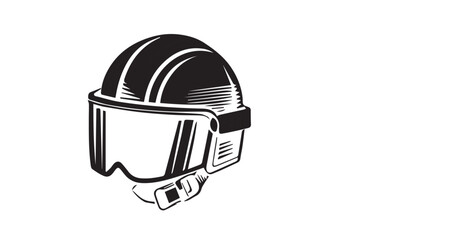 the most popular variety of safety helmets in the world, vector image in black