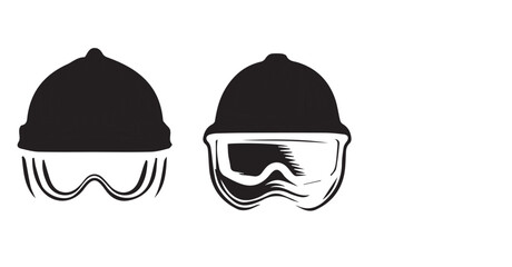 the most popular variety of safety helmets in the world, vector image in black
