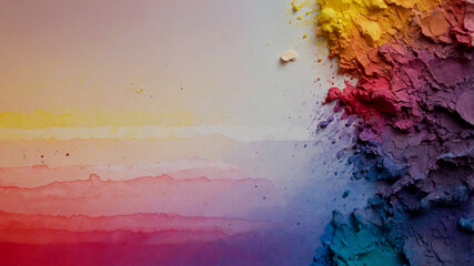 Obraz premium The Art of Nature's Palette watercolors starts creating a gradient vibrant rainbow gradient