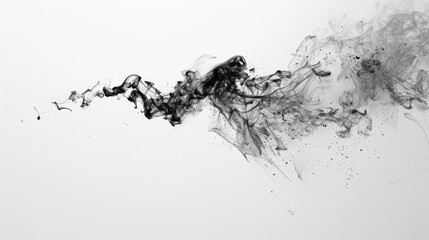 Floating and distorted black, white background.