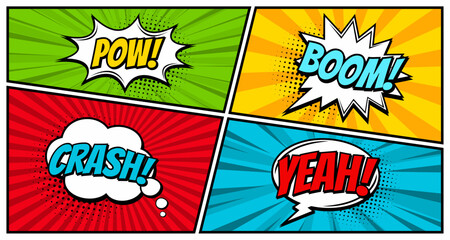 Collection of multicolored comic sound Effects © fika