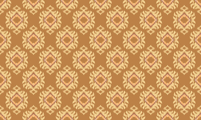 Hand draw Ikat floral paisley embroidery.Ikat ethnic oriental seamless pattern traditional.Aztec style abstract vector illustration.white background.great for textiles, banners, wallpapers.