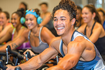 Intense Indoor Cycling Class Boosting Fitness and Wellness