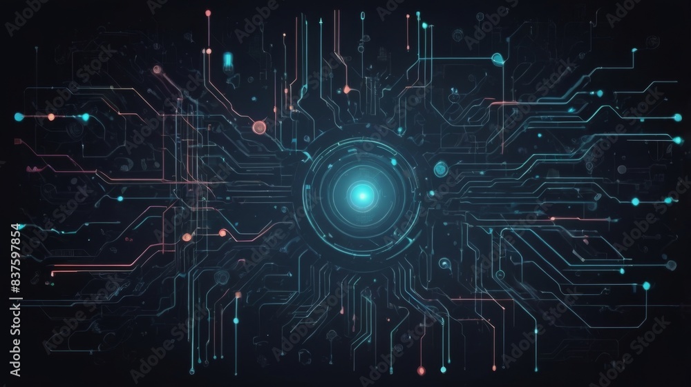 Poster perfect digital background for very fancy technological processes