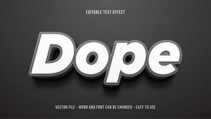 Dope editable text effect 3d style