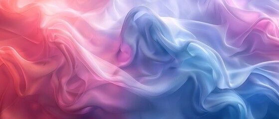 Obraz premium Abstract colorful flowing fabric-like pattern with soft pink, blue, and purple gradient hues for artistic background or texture.