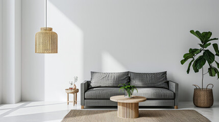 Minimalist living room interiors with elegant decor and natural lighting.