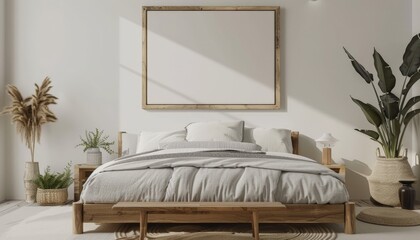 Luxurious Minimalist Bedroom With Low Platform Bed Display