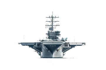 Modern Aircraft Carrier Isolated on Transparent Background
