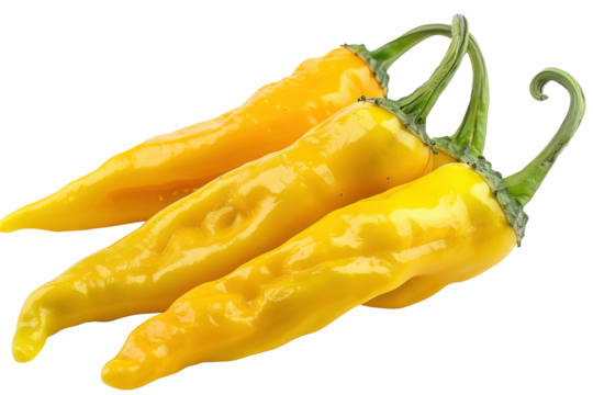 Ripe Aji Amarillo Chilli Isolated on Transparent Background