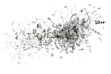 Logarithmic Algebraic Expression Isolated on Transparent Background