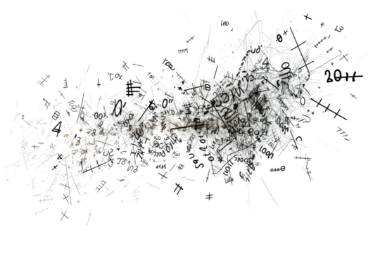 Logarithmic Algebraic Expression Isolated on Transparent Background