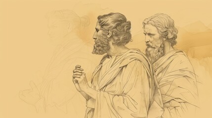 Fototapeta premium Job 8 Biblical Illustration: Bildad's Response, Justice, Sin, Repentance - Beige Background with Copyspace for Inspirational Use