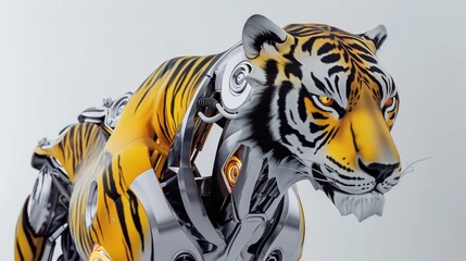 Obraz premium futuristic tiger robot design
