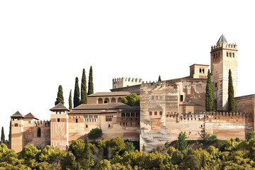 Grand Alhambra Palace Isolated on Transparent Background