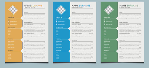 Simple clean elegant stylish modern creative unique professional company minimalist business cover letter layout resume cv template design.