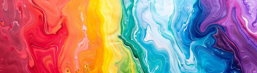 Fototapeta premium A colorful rainbow fluid swirl, abstract background