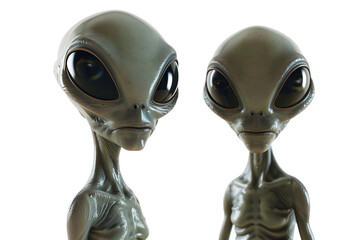 Alien Couple Embracing Isolated on Transparent Background