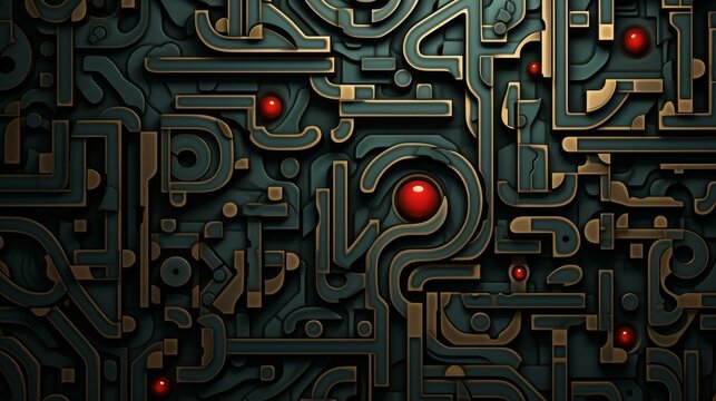 Dive into an artistic labyrinth with whimsical details and mysterious allure in this highresolution, detailed flat texture illustration.