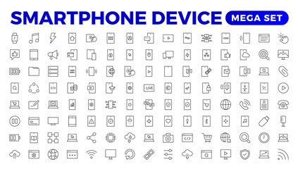 Modern Smartphone Device Icons for Engaging User Experiences. Collection of Smartphone Device Icons for Modern UI Design