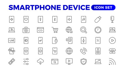 0602 Modern Smartphone Device Icons for Engaging User Experiences. Collection of Smartphone Device Icons for Modern UI Design