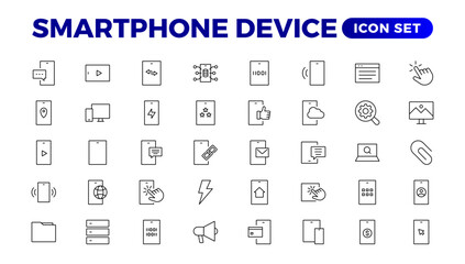 Modern Smartphone Device Icons for Engaging User Experiences. Collection of Smartphone Device Icons for Modern UI Design