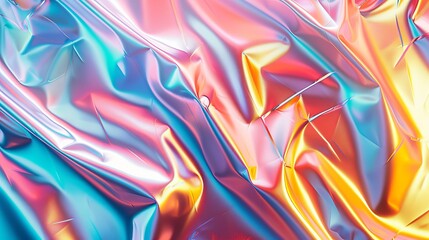 Fototapeta premium Vibrant Iridescent Holographic Foil Abstract Background
