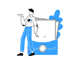 Holiday shopping people doing e-commerce online shopping flat vector concept operation hand drawn illustration
