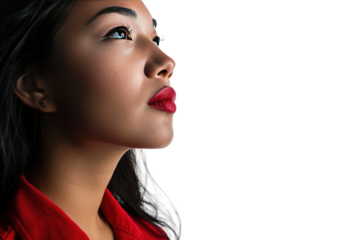 Empowered American Woman Isolated on Transparent Background