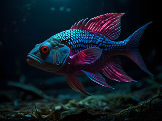 Obraz premium fish on reef, fish in the water, fish, fish on blue background, fish in aquarium, fish in Water aquarium