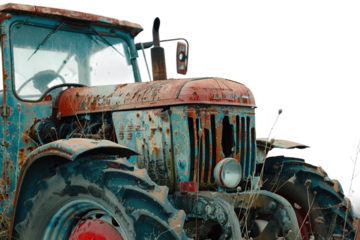 Vintage Farm Equipment Aging Gracefully Isolated on Transparent Background