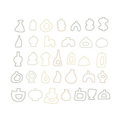 Antique aesthetic vase vector illustration earthy outline line art modern minimalist