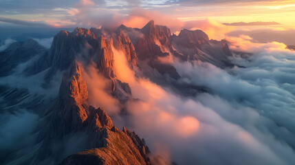 Fototapeta premium Beams of sunlight breaking through the clouds and illuminating the scene.