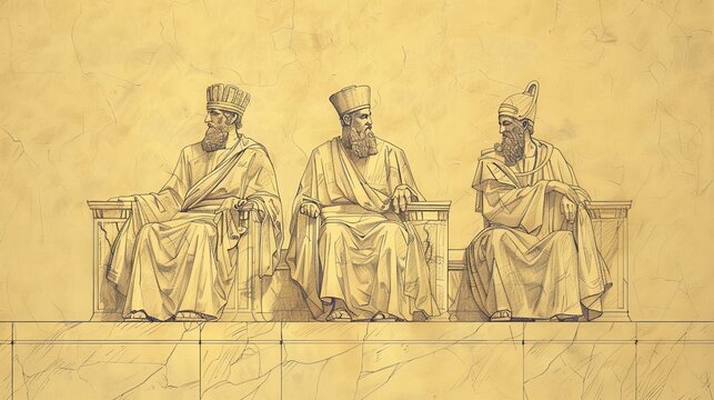 2 Kings 24 Biblical Illustration: Jehoiakim, Jehoiachin, Zedekiah, Babylonian Invasion - Beige Background with Copyspace for Inspirational Use