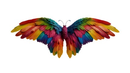 Obraz premium Rainbow pride wings isolated on transparent background.