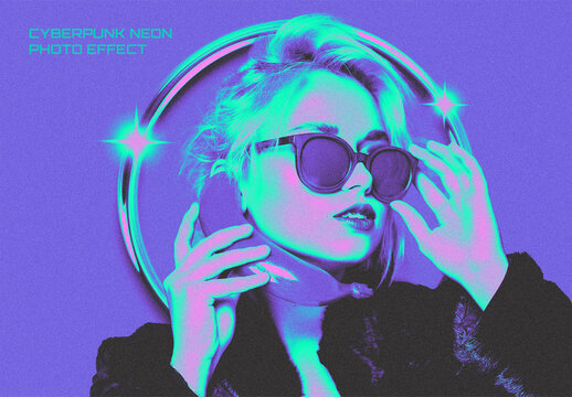 Cyberpunk Neon Photo Effect