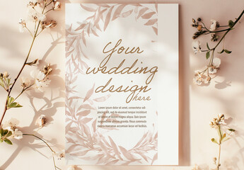 Mockup Wedding Invitation Design, AI Generated