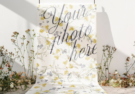 Mockup Fabric Poster Banderole, AI Generated