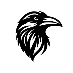 Vector logo of a raven head. Professional esport logo of a crow. can be used as emblems, tattoo, sign, logo.	
