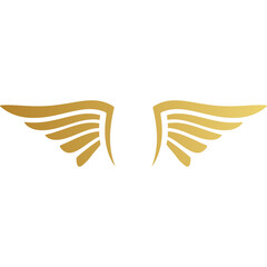Golden Wings Vector Icon Symbolizing Luxury and Elegance. Vector Stock Illustration