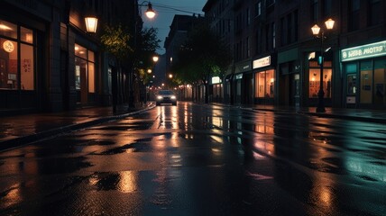 Obraz premium wet and silent road